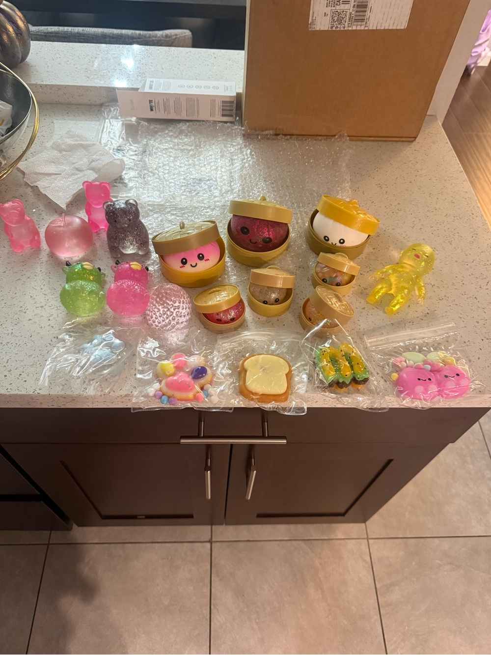 Dumpling Surprise Squeeze Toys - Yellow and Pink Cute Capsule Characters